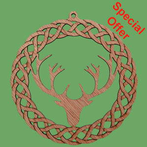 Celtic wreath with antlers  - Special Offer - Bargain - 10CM - perfect to hang on the Christmas Tree