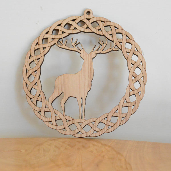 Celtic wreath with Stag  - Special Offer - Bargain - 10CM - perfect to hang on the Christmas Tree