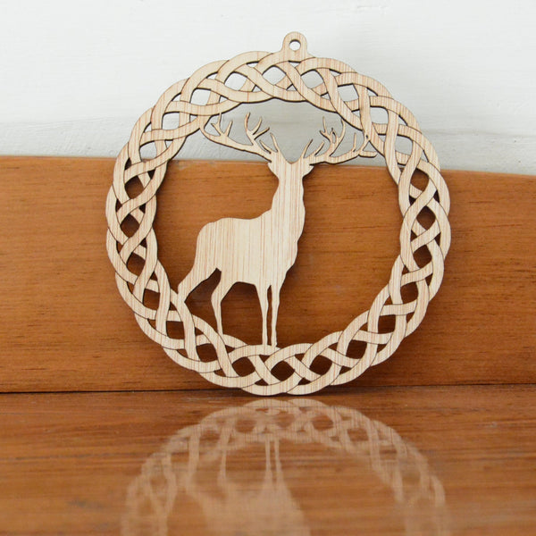 Celtic wreath with Stag  - Special Offer - Bargain - 10CM - perfect to hang on the Christmas Tree