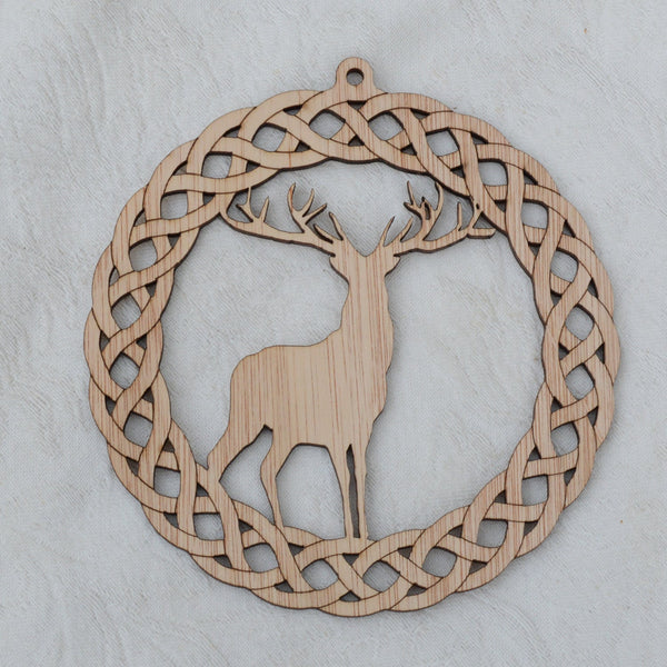 Celtic wreath with Stag  - Special Offer - Bargain - 10CM - perfect to hang on the Christmas Tree