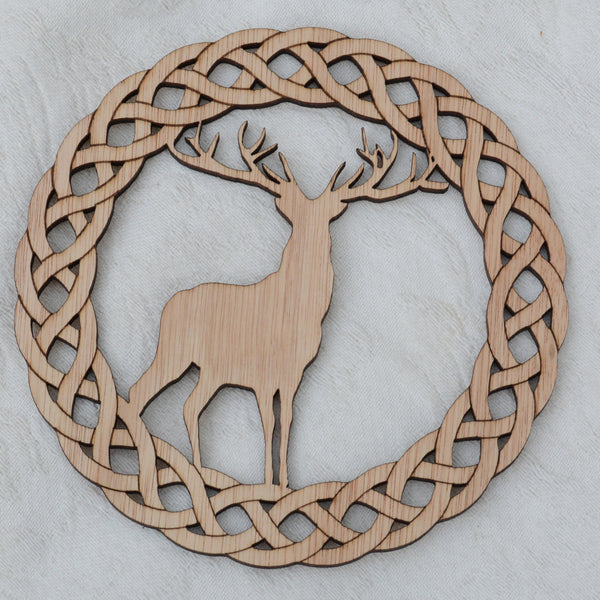 Celtic style wreath with Stag