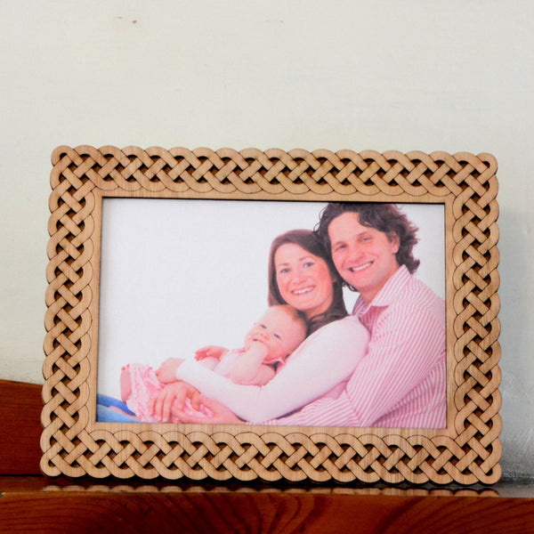 Hand finished, Celtic style picture frame, 6 X 4 photo